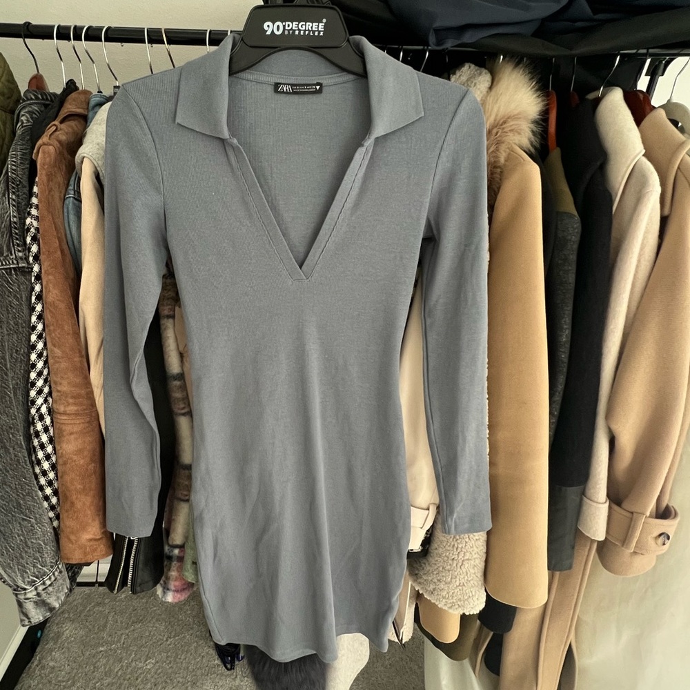 Zara knit collar bodycon dress